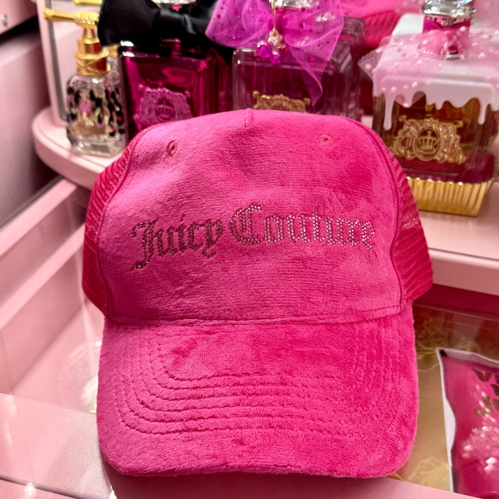 Velour Hot Pink Rhinestone Bling Juicy Couture Women’s Hat Exclusive Style